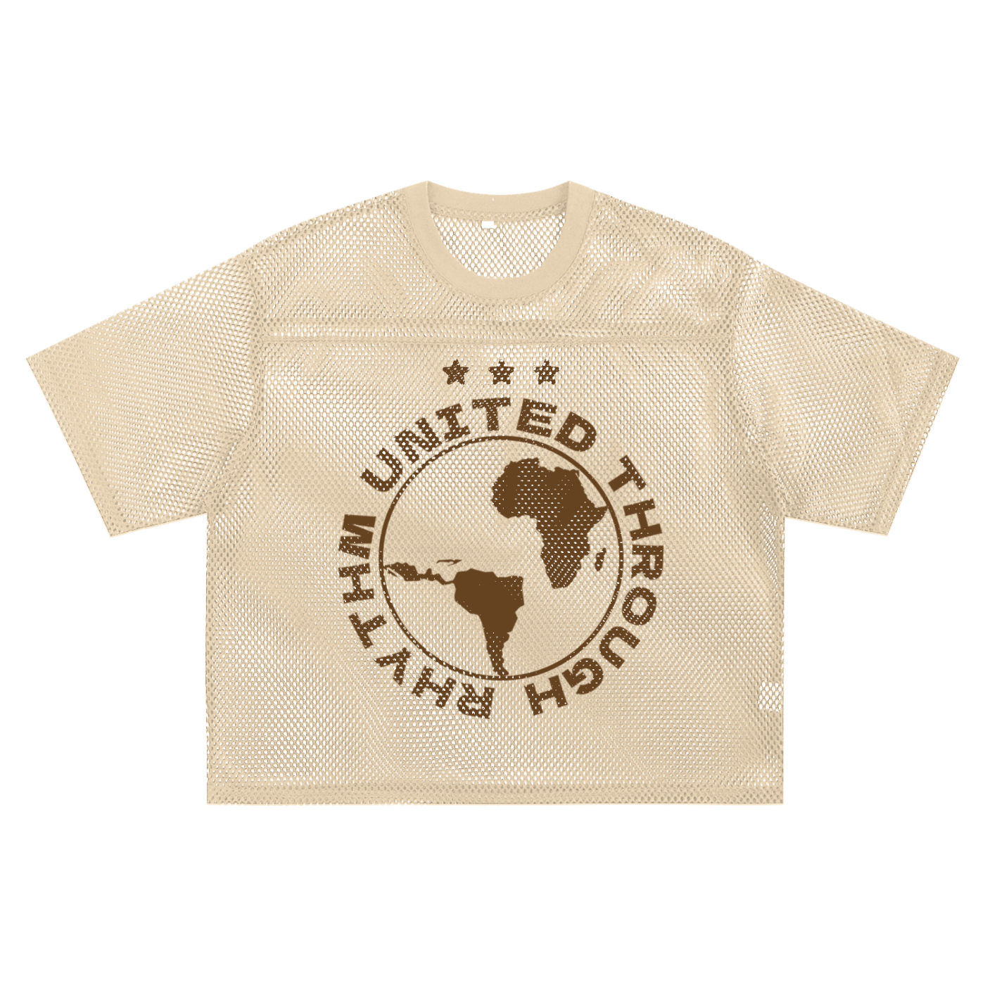 Trèstar Boxy Net T-Shirt - Beige/Brown